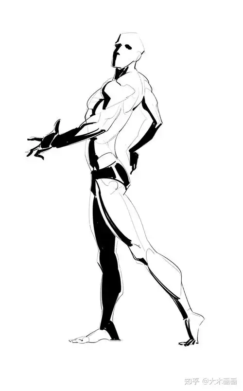 一组男性肌肉动态速写打卡