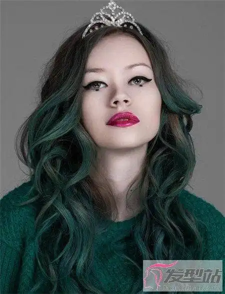 绿色染发效果图片 薄荷绿孔雀绿抹茶绿