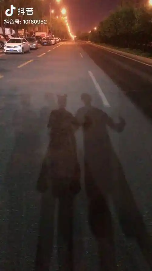 路灯下的影子熬夜冠军请颁给我俩
