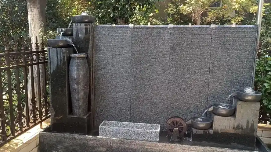 花园别墅水景墙石材流水屏风鱼池景观工艺品