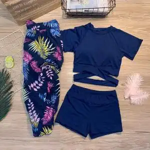 泳衣女三件套比基尼长裙图片