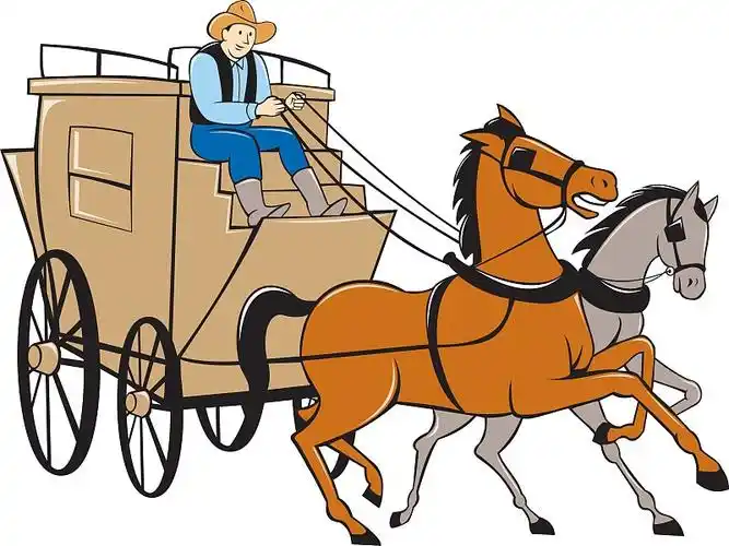 驿站马车司机马的卡通