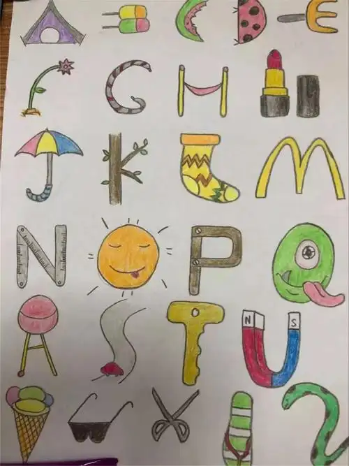 【创意致远】我的英文字母会说话——二年级英文字母创意画