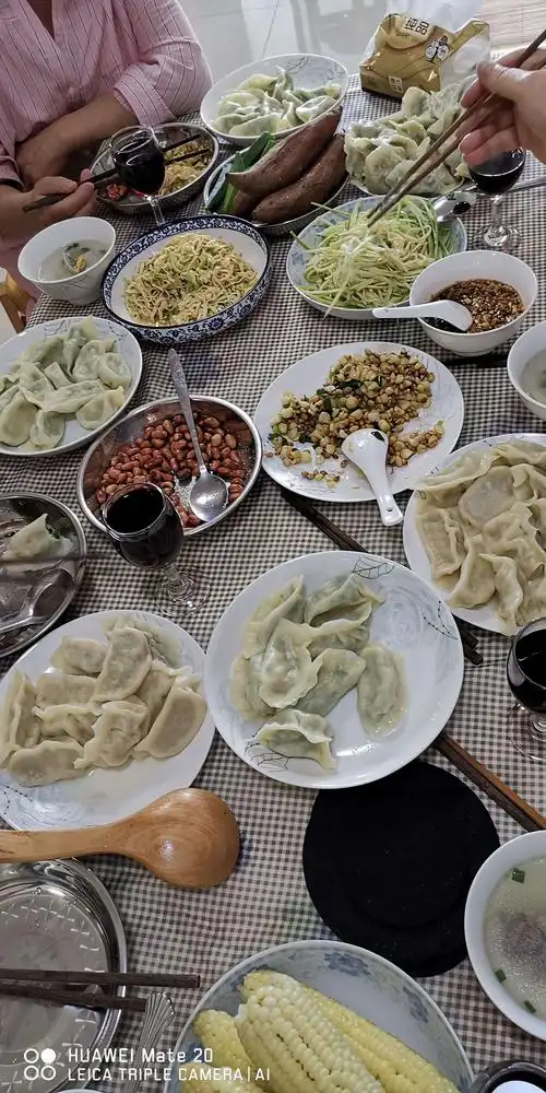 12.22日冬至在莉子家吃饺子(5个单身老太婆)3种饺子馅)