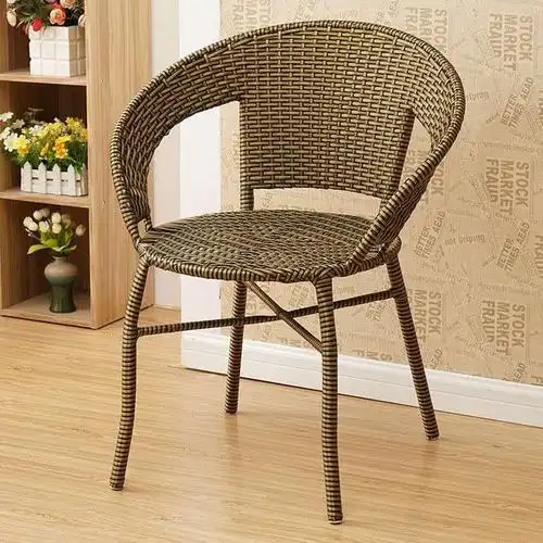 苏宁严选藤椅单人靠背椅编织椅子休闲藤条手工老式老人工藤新款阳台