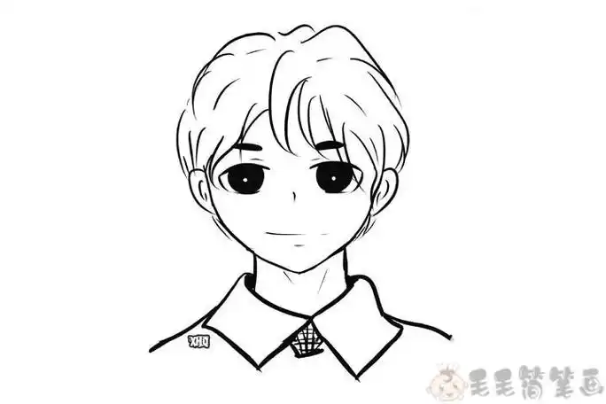 一组帅气的男生简笔画图片