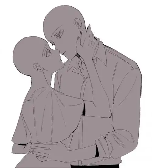 校园cp动态线稿模板 - 插画 - 摸鱼网 - ∑(っ°Д°;)っ 让世界更萌~