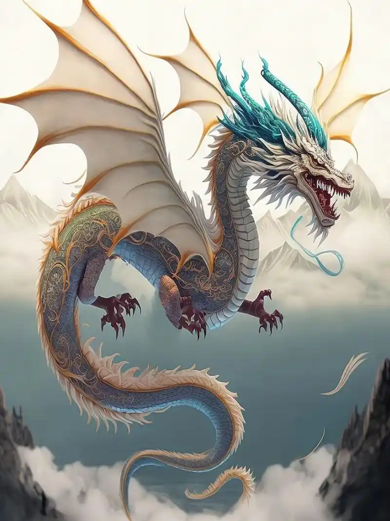 应龙图片 《山海经》神兽之-应龙,是唯一长翅膀的中国龙.