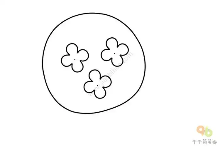 用圆形画花朵简笔画神奇画简笔画