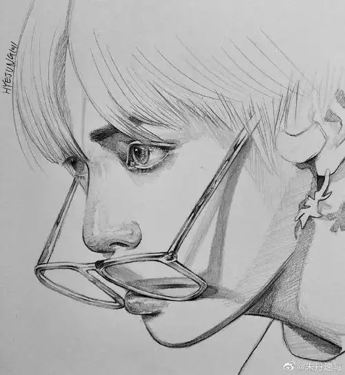人物头像铅笔画78哪一款是你的爱作品出自韩国画师inshyejung1011