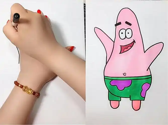 一只手简笔画彩色