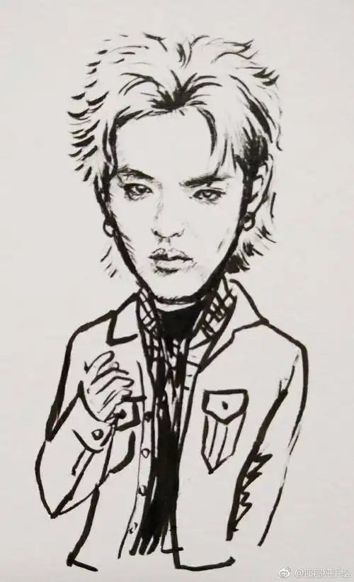 简笔画明星人物吴亦凡