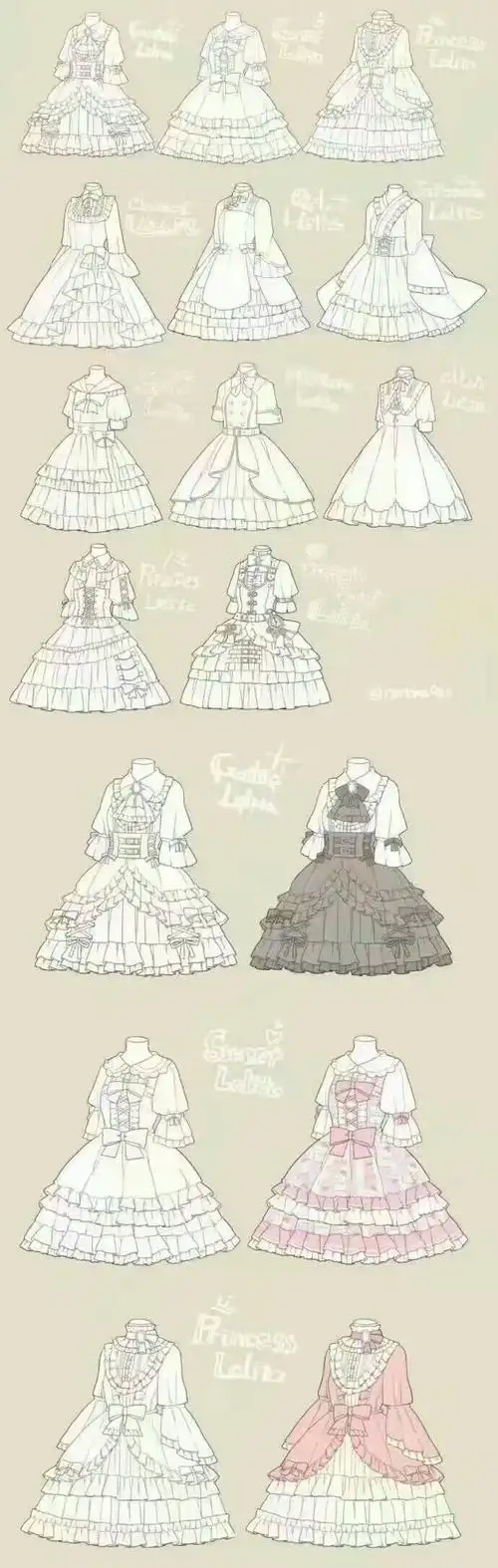 洛丽塔の各种画法