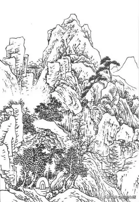 山水画吴元春老师山水画教学资料～大青绿三 - 美篇简笔画山水画画法