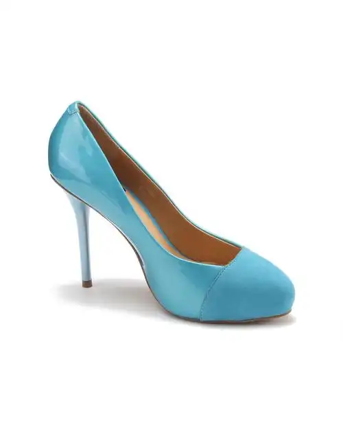 女款蓝绿色时尚高跟鞋