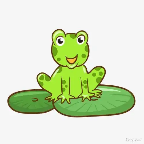 矢量卡通扁平荷叶上青蛙可爱动物