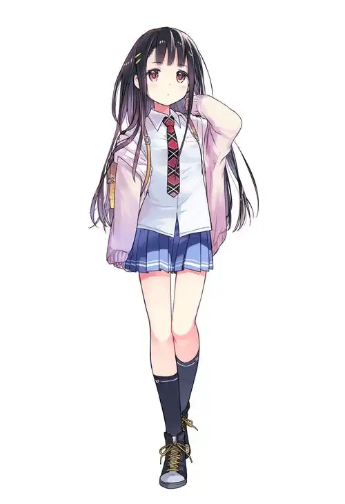 可爱动漫女生全身图人体临摹素材