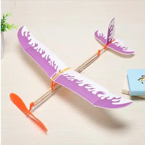 京选优品航模飞机手工木制组装滑行飞机模型儿童比赛拼接单双翼泡沫