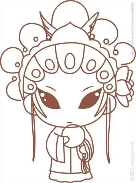 戏曲人物花旦的简笔画