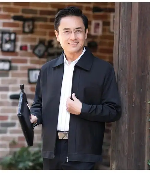 newlake春秋季中年男夹克纽扣爸爸上衣中老年人爷爷秋装薄款60岁男士