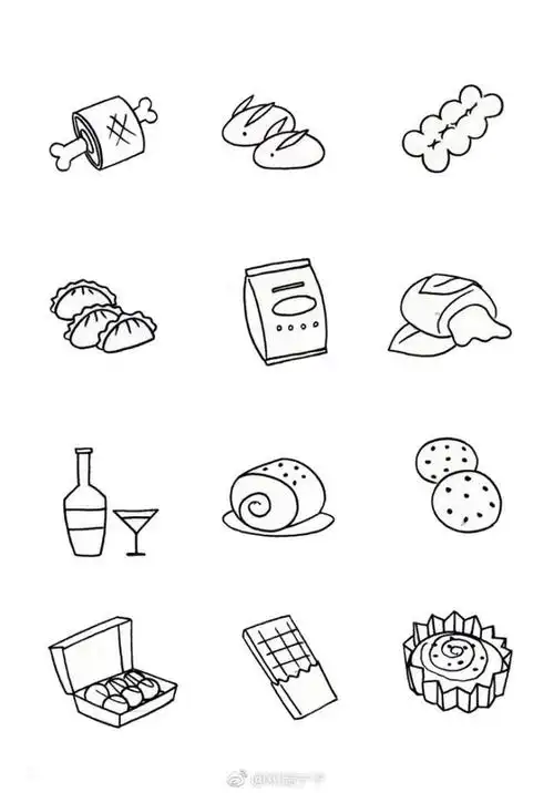 超市零食大全简笔画 零食袋子画