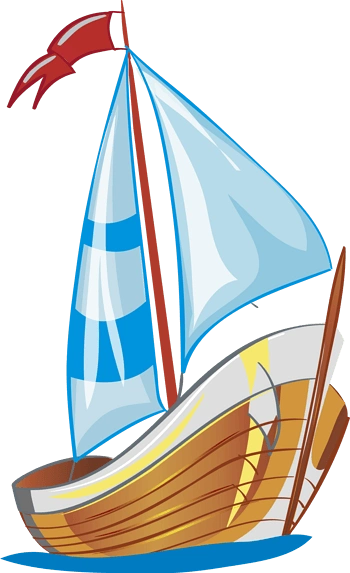 卡通帆船