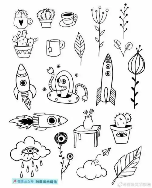 26个英文字母创意简笔画陪孩子一起玩吧以方形为元素的创意联想简笔画