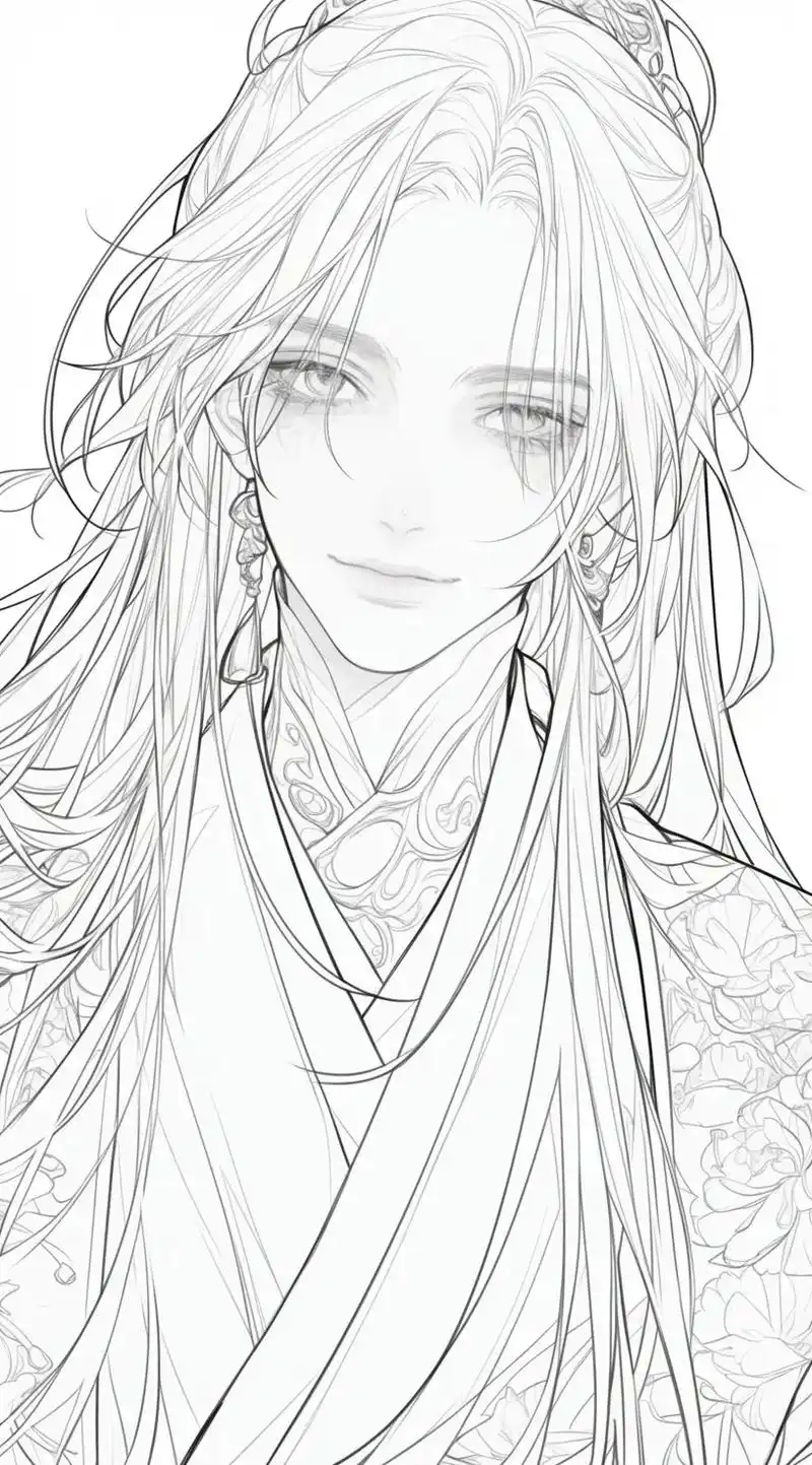 线稿分享|古风成男头像3.每日持续更新更多线稿图 #画画素材 - 抖音