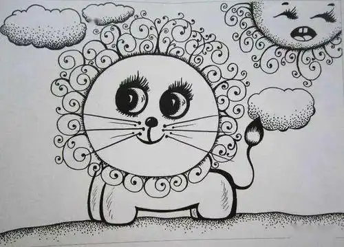 儿童线描画,线条也疯狂