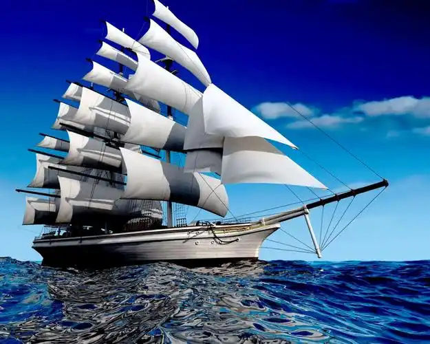 帆船,海,蓝色 壁纸