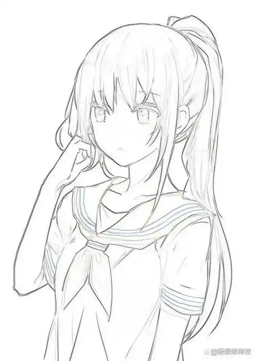 很适合萌新临摹的二次元人物头像线稿,学画画必备!