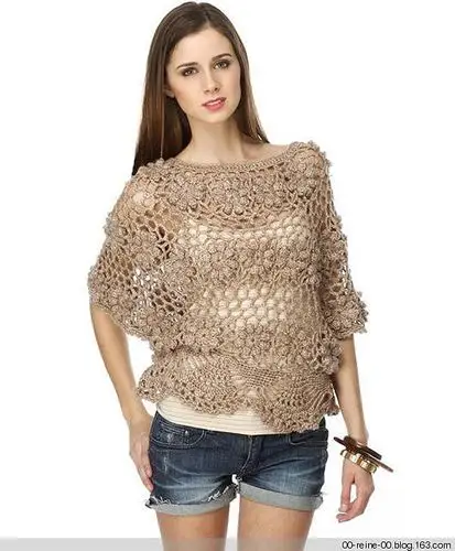 钩针 镂空拼花衫