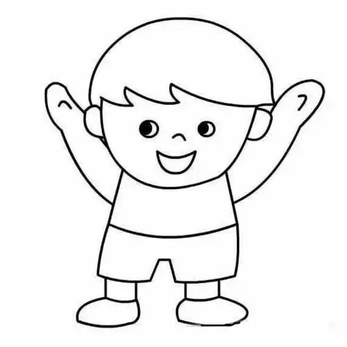 上学小男孩简笔画 人物简笔画 - 9252儿童网