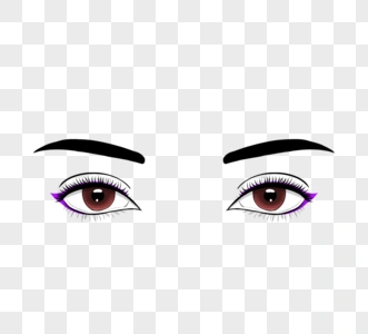 手绘蓝绿色眼睛眼睫毛元素  |飞翔粗眉毛卡通猫头鹰元素  |歪头红晕