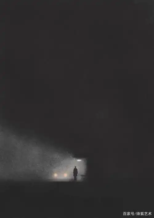 他将孤独形象化了,独特的绘画风格,让人感到绝望和压抑