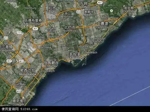 加拿大多伦多地图(卫星地图)
