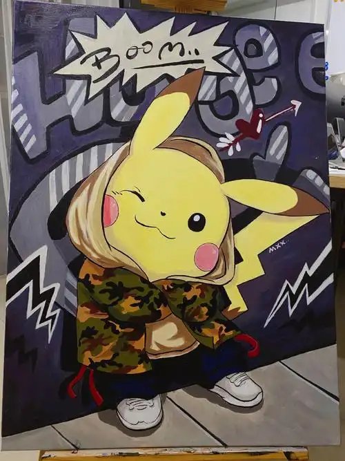 丙烯画油画动漫一年画一幅颜料都节快了