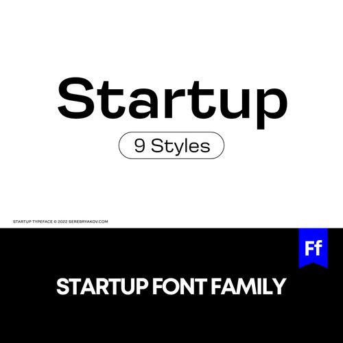 startup 无衬线英文字体家族品牌logo标识排版版式字体安装下载
