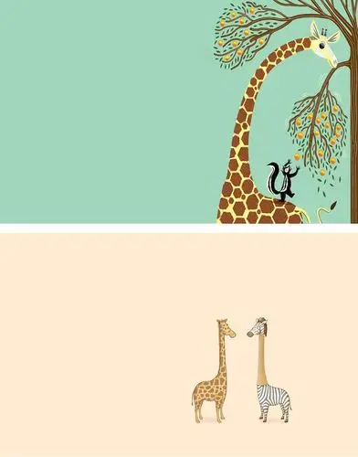 可爱_可爱卡通长颈鹿ppt背景图片模板下载_图客巴巴