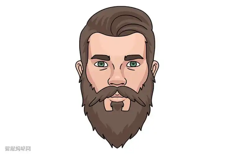 如何画大胡子男人