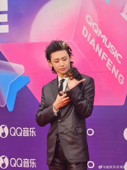 穿着西装梳着大背头抱着小狗走红毯,王琳凯超绝松弛感9615,又可爱