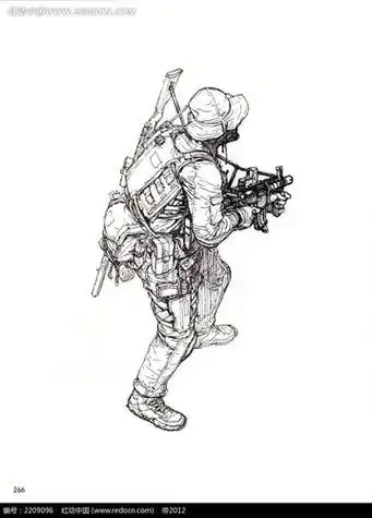 士兵的简笔画中国士兵的简笔画