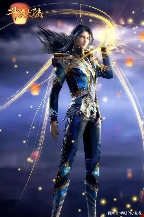 唐三成神后的不同造型,蓝发披肩优雅帅气,白发黑衣俊美无双唐三成神后