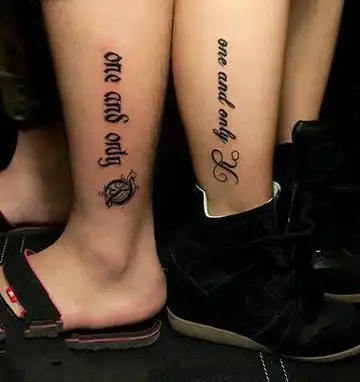情侣脚踝纹身