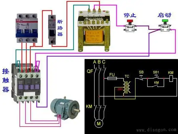 69 电路图分享 69 220v交流接触器改成380v接线图  220v可以直接
