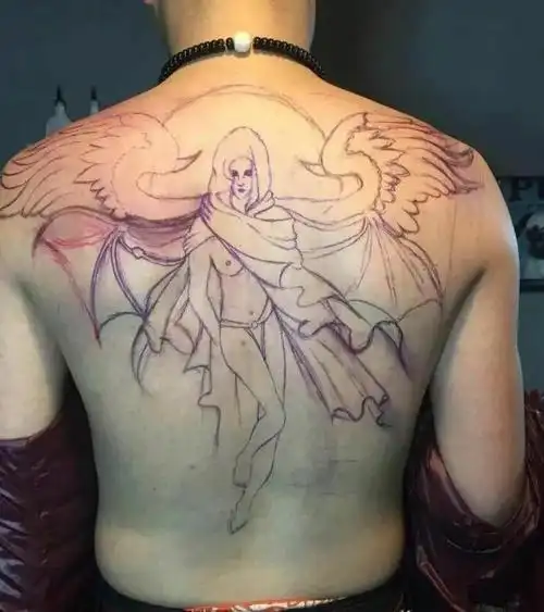 天使_纹身图案手稿图片_大丁的纹身作品集
