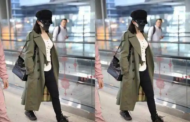 谢娜一身帅气风现机场,网友:这是得有多平坦的小腹才可以这么秀_何炅