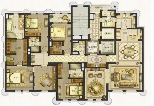 330平米的顶级大平层来了,绝对是大平层中的顶级大宅|主卧|客厅|户型