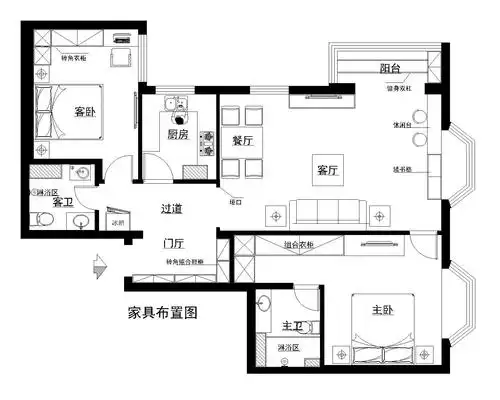 九台2000家园 80平米简约装修效果图