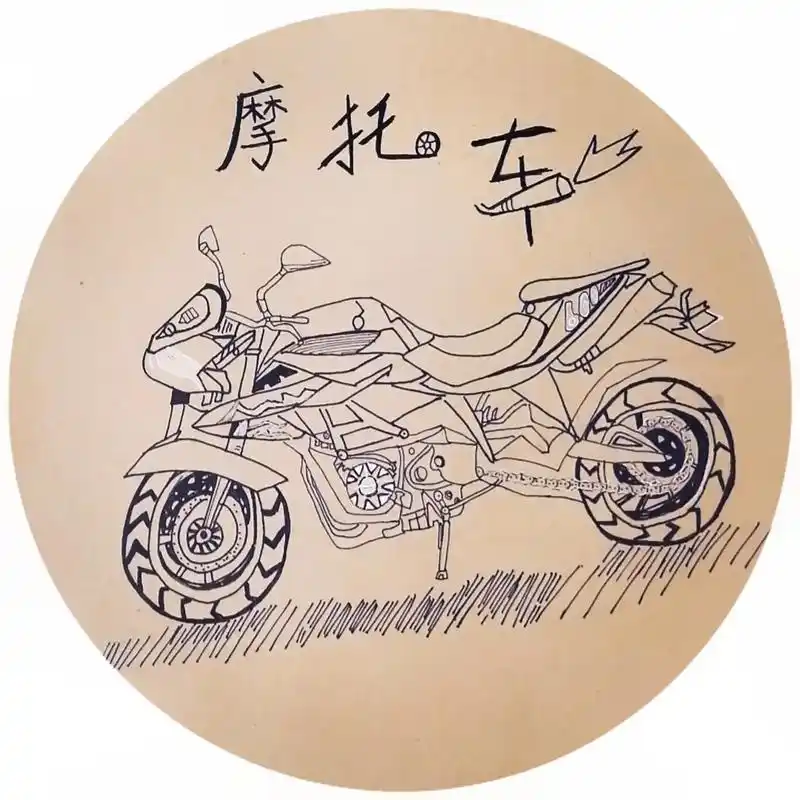 麦芽绘画 《摩托》 #儿童绘画和着色  - 抖音